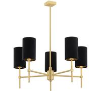 Argon Abruzzo lampada da soffitto 5x7 W nero-ottone 2135