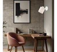 Argon Applique Suerte, bianco crema, tessuto di lino, altezza 18 cm, E14 Argon