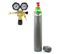 Argon Argon 10L MIX Ar/CO2 con riduttore di pressione Argon - bombola di gas di protezione riempita 200 Bar + riduttore di pressione Ar/CO2 tipo GCE 24 l/min per saldatura TIG MIG MAG