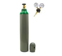 Argon bombola di gas 8 l, 150 bar, con mini riduttore di pressione Ar/CO2 e 2 manometri di saldatura, riempita con argon puro al 100% per lavori di saldatura professionali e applicazioni industriali