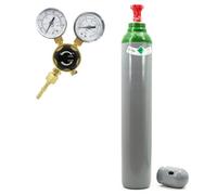 Argon, bombola di gas di protezione Argon con riduttore di pressione, 10 l, 200 bar, riempita + riduttore di pressione Mini Ar/CO2 BestSchweissen.de per saldatura TIG MIG MAG