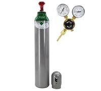 Argon, bombola di gas di protezione Argon con riduttore di pressione, 8 l, 200 bar, riempita + riduttore di pressione Mini Ar/CO2 BestSchweissen.de per saldatura TIG MIG MAG