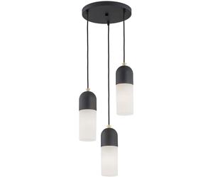Argon Burgos lampada sospesa 3x15 W nero-opale 1467