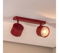 Argon Faretto da soffitto Chloe orientabile a 2 luci, rosso Argon