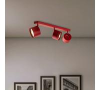 Argon Faretto da soffitto Chloe orientabile a 3 luci, rosso Argon