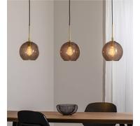 Argon Lampada a sospensione Dulce, grigio fumo/nero, vetro, a 3 luci Argon