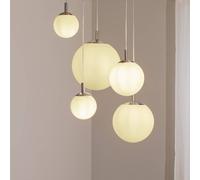 Argon Lampada a sospensione Maroni, cromo/bianco, vetro, a 5 luci Argon
