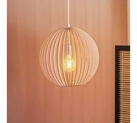 Argon Lampada a sospensione Paz in lamelle di legno Ø 42 cm, cromata L 4637