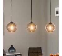 Argon Lampada a sospensione Svala paralumi in vetro rotondi a 3 luci lineari L 6208