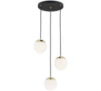 Argon Livia lampada sospesa 3x7 W bianco-nero-ottone 1417