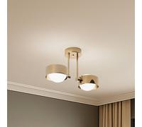 Argon Plafoniera Mado, acciaio color ottone, vetro opalino, a 2 luci. Argon