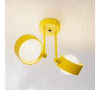 Argon Plafoniera Mado in acciaio, gialla, 2 luci L 7048