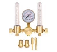 Argon Regulator Flowmeter | Double Output 0-60 CFH / 0-4500 PSI CGA580 Inlet | Gas Regulator for TIG MIG Welding/Cutting/Electronics | Brass Construction