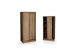 Argonauta Armadio con Ante scorrevoli Noce con Doppio vano cm 84 x 56 x 187 h