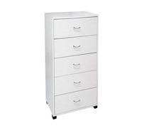 CASSETTIERA SETTIMINO MODERNO 5 CASSETTI BIANCO ROVERE SBIANCATO LEGNO 1015040