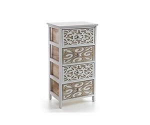 Argonauta Cassettiera Multiuso 4 cassetti in Legno cm 40 x 29 x 73 h