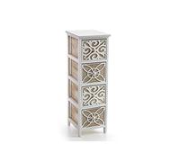 MOBILE CASSETTIERA 4 CASSETTI DECORATI IN LEGNO BICOLORE 263280 CM EDT-788178