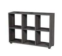 LIBRERIA SCAFFALE BASSA MODERNA 6 POSTI MENSOLE WENGè ROVERE SBIANCATO 902460