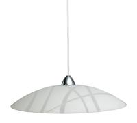 Argonauta Sospensione in lastra di vetro bianco con cornice cromata diam.50xh.18 cm