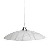 Argonauta Sospensione in lastra di vetro bianco con cornice cromata diam.50xh.18 cm