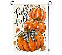 ARGOOFG Bandiera da giardino Hello Fall 30,5 x 45,7 cm, double-face, per esterni, raccolto autunnale, zucche, vacanze stagionali, piccolo cortile, decorazione esterna
