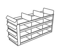 Argos Technologies RFS333A - Scaffale verticale per congelatore Eco, per box da 3", capacità 3 x 3 9 scatole, lunghezza 16 1/2", altezza 9 1/2", larghezza 5 1/2"