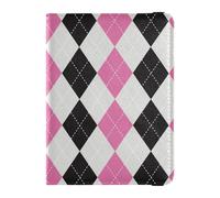 Argyle Buffalo Plaid Tartan Scozia Nero Pesca Passaporto e Carta di Vaccino Portafoglio Combo Porta Passaporto Viaggio, Multicolore, 1 size, Casual