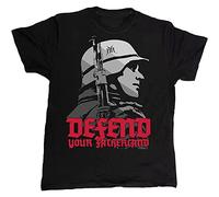 ARHAR Cool Man T Shirt Wehrmacht Defend Your Fatherland Tshirt Male Casual Tops Retro T Shirt T Shirt Ropa Hombre Black XXL