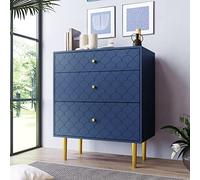 Arhatreya Cassettiera con 3 cassetti, credenza per camera da letto e tutti gli spazi abitativi, blu navy H89/B75/T40 cm