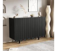 Arhatreya Credenza a forma di goccia con ante sagomate e cerniera a buffer, colore nero