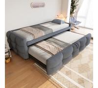 Arhatreya Divano letto 90/180 x 190 cm, letto imbottito con letto estraibile, letto singolo con rete a doghe, letto matrimoniale per soggiorno, camera da letto (senza materasso) tessuto di flanella