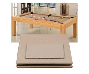 ARHEORMUH Panno da Biliardo 9FT Piano da Biliardo PRO-Grado Accessori da Tavolo da Biliardo Pre-Tagliato Sostituzione Veloce del Feltro per Il Commercio e la casa, con 6 Strisce(Beige)