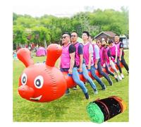 ARHEORMUH Team Building Giochi Field Day Team Building Game attività All'aperto Dragon Boat for Eventi Aziendali Riunioni Familiari Giochi di Lavoro di Squadra(Red,3 Seats/L-2.5M)