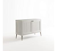 ARHome Madia, 120 x 45 x 84, Bianco Frassinato, Credenza 2 Ante, Made in Italy