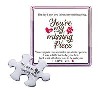 ARHTF Gettone puzzle tascabile con scritta in inglese "You are My Missing Piece", regalo per lui e per le sue coppie, regalo per fidanzate dal fidanzato (argento You are My Missing)