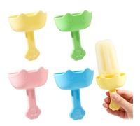 ARHZ 4 supporti per ghiaccioli per bambini, riutilizzabili, due modi di utilizzo, in silicone, antigoccia, per feste estive (rosa, verde, blu, giallo)