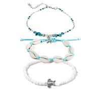 ARHZ Cavigliera Donna - 3 pezzi Boemia Cavigliera - a Multistrato Piani Cavigliera Con Perline Di Tartaruga Marina Starfish - Accessori Da Spiaggia Per Signore e Ragazze