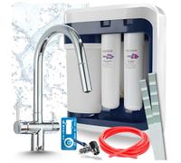 Ari Aquaphor RO-202S PRO Rubinetto da cucina 3 vie Cromato | Beccuccio estraibile, acqua potabile, moderno e sottile, osmosi inversa, filtro dell'acqua sottolavello