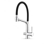 Ari Miscelatore Lavello Cucina 3 Vie Flexible con Doccetta, Cromato | Rubinetto Cucina a Tre Vie per Filtro Depuratore e Osmosi Inversa, 2 Getti, Bocca Girevole 360°, Cromo Lucido