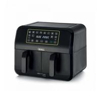 Ariete 4623 Airy Fryer Dual, Friggitrice ad aria con doppio cestello, 1700 W, Capacità 8L, 3 Funzioni di cottura, Pannello digitale LED Touch, 8 programmi preimpostati, Timer, 2 cestelli, Nero