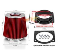 Aria Aspirazione Maf Adattatore + Rosso Filtro Per 97-03 Mercury Alpinista V6