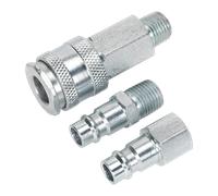 Aria Attrezzo Accoppiamento Kit 0.6cmBSP Alto Flusso - Sealey ACH60 Nuovo