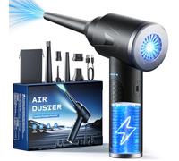 Aria Compressa Elettrico a 3 Velocità con luce LED, 100.000 Giri/Min Aria Compressa Spray con Batteria da 9000 mAh, Potente Kit Pulizia PC, Divano, Tastiera, Auto
