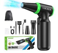 Aria Compressa Elettrico a 3 Velocità con luce LED, 130.000 Giri/Min Aria Compressa Spray con Batteria da 6000 mAh, Potente Kit Pulizia PC, Divano, Tastiera, Auto