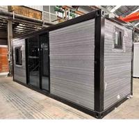 Aria condizionata case prefabbricate pieghevoli case prefabbricate 6,1 m ufficio completamente attrezzato contenitore espandibile casa mobile con bagno + cucina con protezione solare