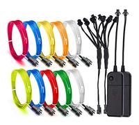 Aria el Wire neon Lights kit 2 pezzi 8 colori con contenitore di batteria per feste, Blacklight Run, Pasqua, Halloween fai da te Decorazione, 5 da 1-meter, rosso blu verde rosa bianco viola giallo Rgb