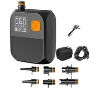 Aria elettrica, batteria 6000 mAh, 25 psi, gonfiatore a due stadi touchscreen con luce LED, gonfiaggio rapido per kayak, tavole da surf, tende da campeggio