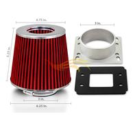 Aria Intake Maf Adattatore + Rosso Filtro Per 88-92 VW Jetta 1.8 2.0 L4 Motore