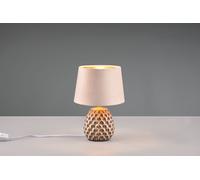 ARIANA LAMPADA DA TAVOLO CERAMICA CON PARALUME EFFETTO VELLUTO SABBIA H. 27CM 1 LUCE ATTACCO E14