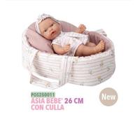 Arias Asia Bebè Bambola con Culla 26 cm